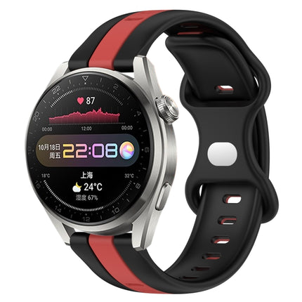 20mm Butterfly Buckle Two-Color Silicone Watch Band, For Huawei Watch GT Runner, For Huawei Watch 3 Pro