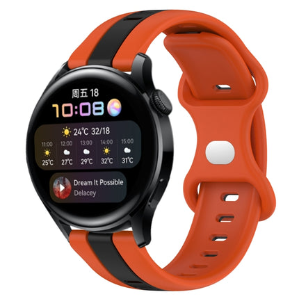 20mm Butterfly Buckle Two-Color Silicone Watch Band, For Huawei Watch 3, For Huawei GT2 Pro