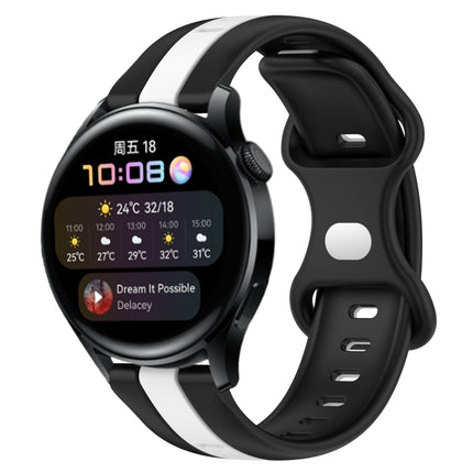 20mm Butterfly Buckle Two-Color Silicone Watch Band, For Huawei Watch 3, For Huawei GT2 Pro