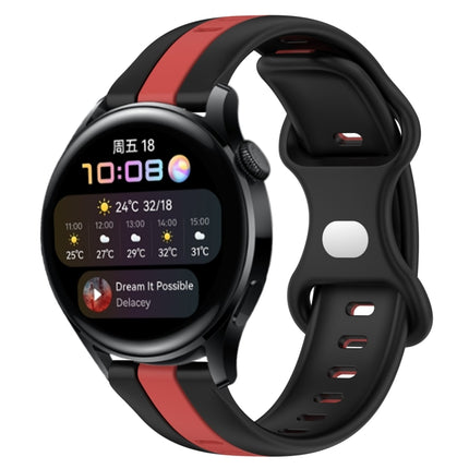 20mm Butterfly Buckle Two-Color Silicone Watch Band, For Huawei Watch 3, For Huawei GT2 Pro