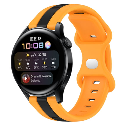 20mm Butterfly Buckle Two-Color Silicone Watch Band, For Huawei Watch 3, For Huawei GT2 Pro