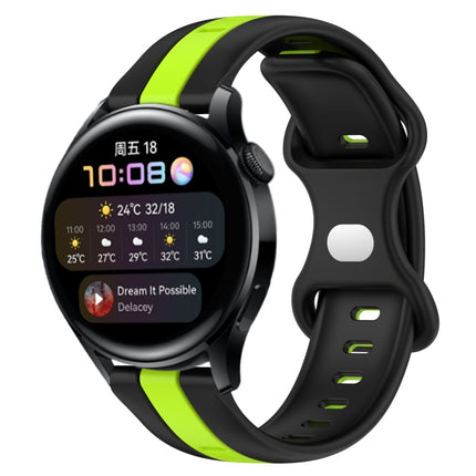 20mm Butterfly Buckle Two-Color Silicone Watch Band, For Huawei Watch 3, For Huawei GT2 Pro