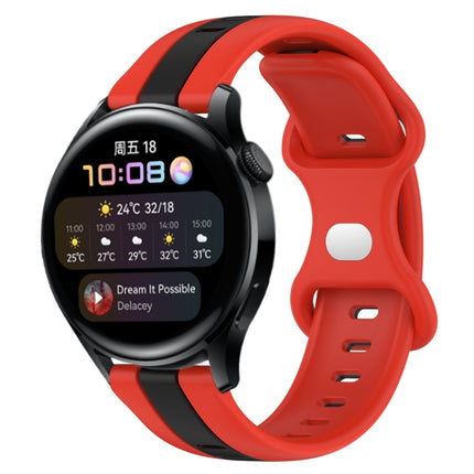 20mm Butterfly Buckle Two-Color Silicone Watch Band, For Huawei Watch 3, For Huawei GT2 Pro