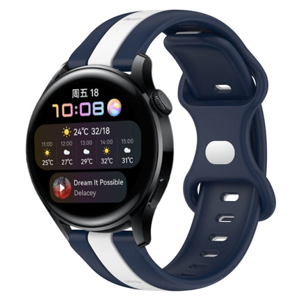 20mm Butterfly Buckle Two-Color Silicone Watch Band, For Huawei Watch 3, For Huawei GT2 Pro
