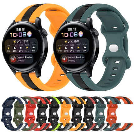 20mm Butterfly Buckle Two-Color Silicone Watch Band, For Huawei Watch 3, For Huawei GT2 Pro