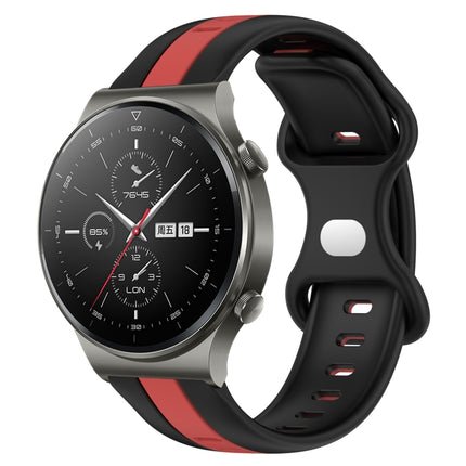 20mm Butterfly Buckle Two-Color Silicone Watch Band, For Huawei Watch 3, For Huawei GT2 Pro