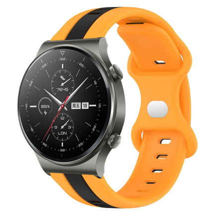 20mm Butterfly Buckle Two-Color Silicone Watch Band, For Huawei Watch 3, For Huawei GT2 Pro