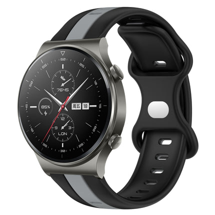 20mm Butterfly Buckle Two-Color Silicone Watch Band, For Huawei Watch 3, For Huawei GT2 Pro