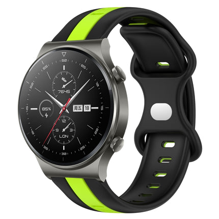 20mm Butterfly Buckle Two-Color Silicone Watch Band, For Huawei Watch 3, For Huawei GT2 Pro