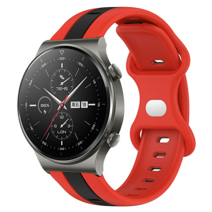 20mm Butterfly Buckle Two-Color Silicone Watch Band, For Huawei Watch 3, For Huawei GT2 Pro
