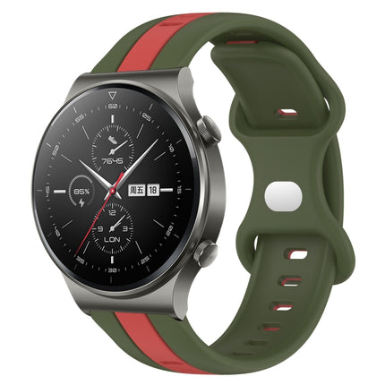20mm Butterfly Buckle Two-Color Silicone Watch Band, For Huawei Watch 3, For Huawei GT2 Pro