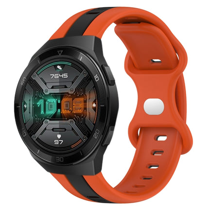 20mm Butterfly Buckle Two-Color Silicone Watch Band, For Huawei Watch GT 2E, For Huawei GT2 46mm