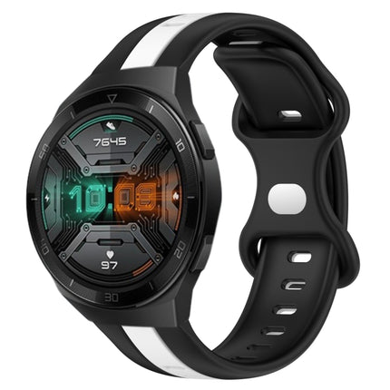 20mm Butterfly Buckle Two-Color Silicone Watch Band, For Huawei Watch GT 2E, For Huawei GT2 46mm