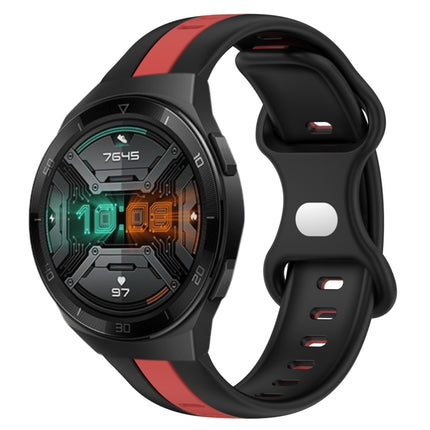 20mm Butterfly Buckle Two-Color Silicone Watch Band, For Huawei Watch GT 2E, For Huawei GT2 46mm