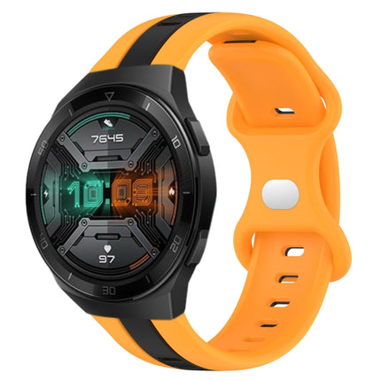 20mm Butterfly Buckle Two-Color Silicone Watch Band, For Huawei Watch GT 2E, For Huawei GT2 46mm