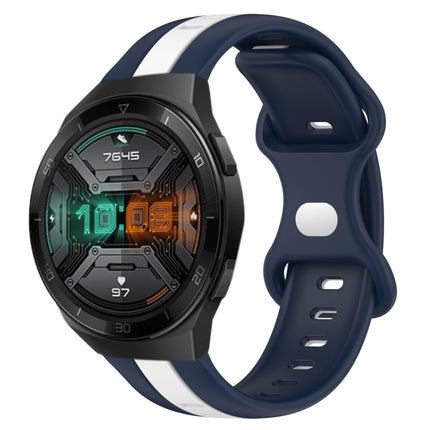 20mm Butterfly Buckle Two-Color Silicone Watch Band, For Huawei Watch GT 2E, For Huawei GT2 46mm