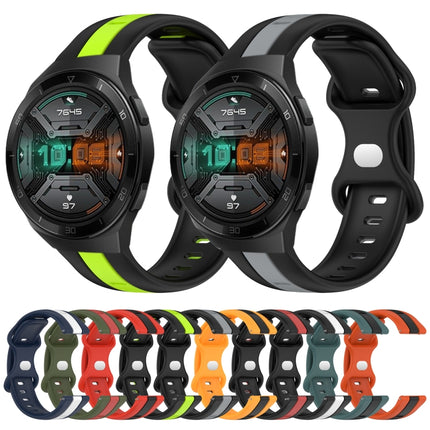 20mm Butterfly Buckle Two-Color Silicone Watch Band, For Huawei Watch GT 2E, For Huawei GT2 46mm