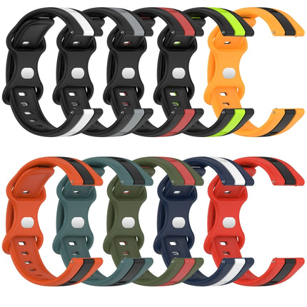 20mm Butterfly Buckle Two-Color Silicone Watch Band, For Huawei Watch GT 2E, For Huawei GT2 46mm