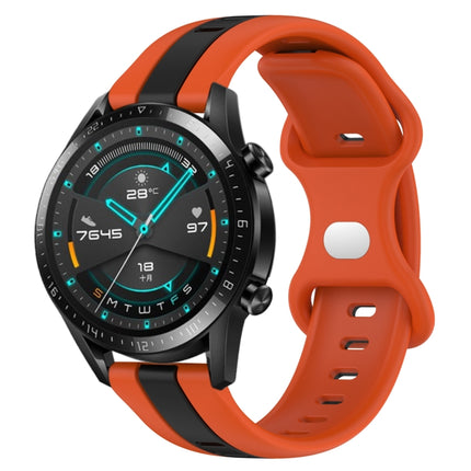 20mm Butterfly Buckle Two-Color Silicone Watch Band, For Huawei Watch GT 2E, For Huawei GT2 46mm