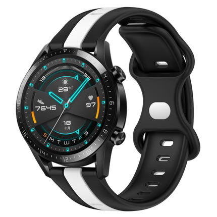 20mm Butterfly Buckle Two-Color Silicone Watch Band, For Huawei Watch GT 2E, For Huawei GT2 46mm