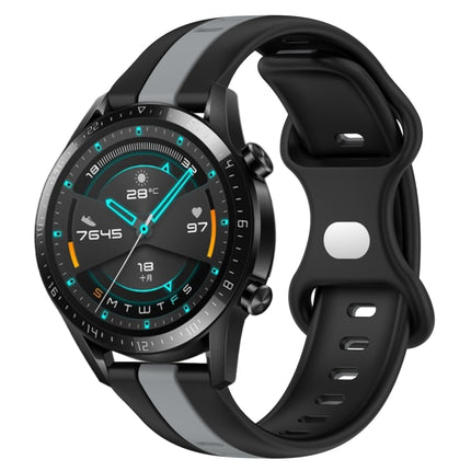 20mm Butterfly Buckle Two-Color Silicone Watch Band, For Huawei Watch GT 2E, For Huawei GT2 46mm