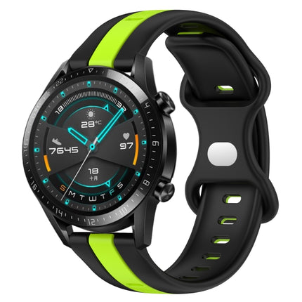 20mm Butterfly Buckle Two-Color Silicone Watch Band, For Huawei Watch GT 2E, For Huawei GT2 46mm