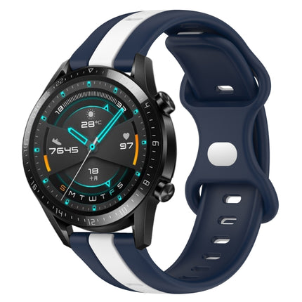 20mm Butterfly Buckle Two-Color Silicone Watch Band, For Huawei Watch GT 2E, For Huawei GT2 46mm
