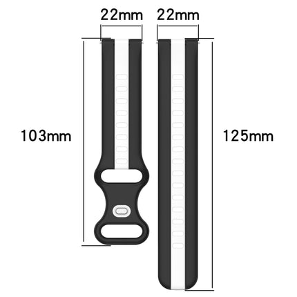 20mm Butterfly Buckle Two-Color Silicone Watch Band, For Honor Magic Watch 2 46mm