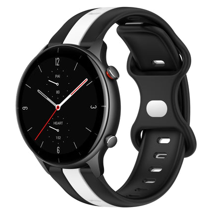 22mm Butterfly Buckle Two-Color Silicone Watch Band, For Amazfit GTR 3 Pro, For Amazfit GTR 2e
