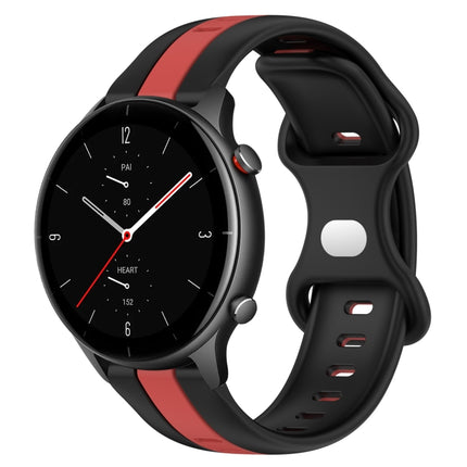 22mm Butterfly Buckle Two-Color Silicone Watch Band, For Amazfit GTR 3 Pro, For Amazfit GTR 2e