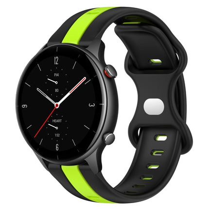 22mm Butterfly Buckle Two-Color Silicone Watch Band, For Amazfit GTR 3 Pro, For Amazfit GTR 2e