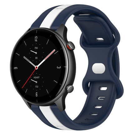 22mm Butterfly Buckle Two-Color Silicone Watch Band, For Amazfit GTR 3 Pro, For Amazfit GTR 2e
