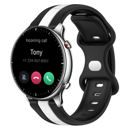 22mm Butterfly Buckle Two-Color Silicone Watch Band, For Amazfit GTR 2, For Amazfit 3