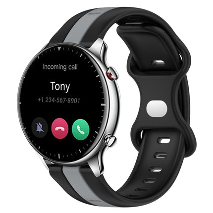22mm Butterfly Buckle Two-Color Silicone Watch Band, For Amazfit GTR 2, For Amazfit 3