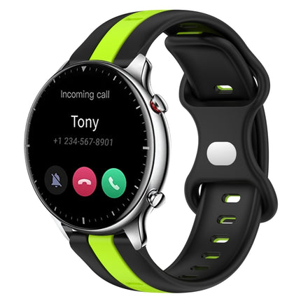 22mm Butterfly Buckle Two-Color Silicone Watch Band, For Amazfit GTR 2, For Amazfit 3
