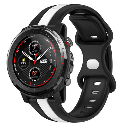 22mm Butterfly Buckle Two-Color Silicone Watch Band, For Amazfit GTR 2, For Amazfit 3