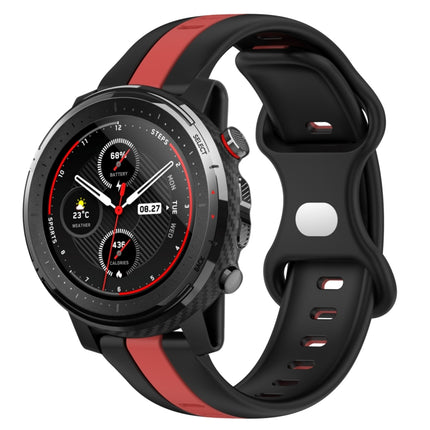 22mm Butterfly Buckle Two-Color Silicone Watch Band, For Amazfit GTR 2, For Amazfit 3