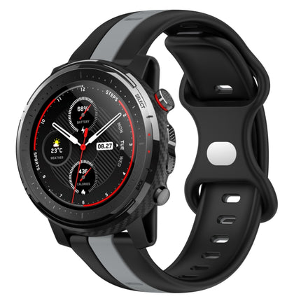 22mm Butterfly Buckle Two-Color Silicone Watch Band, For Amazfit GTR 2, For Amazfit 3