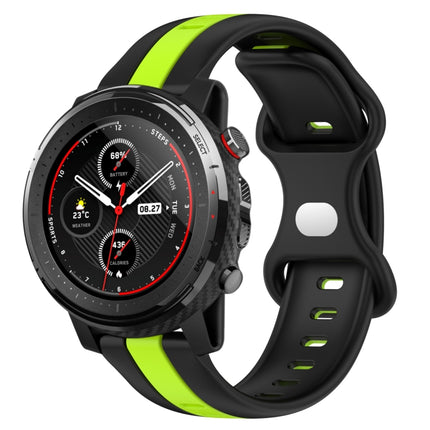 22mm Butterfly Buckle Two-Color Silicone Watch Band, For Amazfit GTR 2, For Amazfit 3