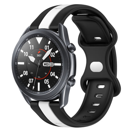 22mm Butterfly Buckle Two-Color Silicone Watch Band, For Samsung Galaxy Watch3 45mm, For Samsung Galaxy Watch 46mm
