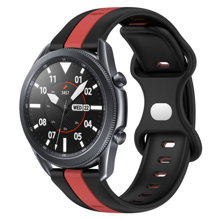 22mm Butterfly Buckle Two-Color Silicone Watch Band, For Samsung Galaxy Watch3 45mm, For Samsung Galaxy Watch 46mm
