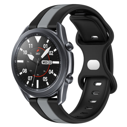 22mm Butterfly Buckle Two-Color Silicone Watch Band, For Samsung Galaxy Watch3 45mm, For Samsung Galaxy Watch 46mm