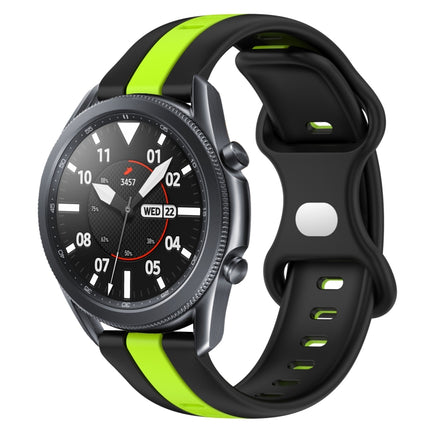 22mm Butterfly Buckle Two-Color Silicone Watch Band, For Samsung Galaxy Watch3 45mm, For Samsung Galaxy Watch 46mm