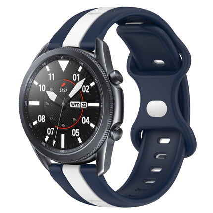 22mm Butterfly Buckle Two-Color Silicone Watch Band, For Samsung Galaxy Watch3 45mm, For Samsung Galaxy Watch 46mm