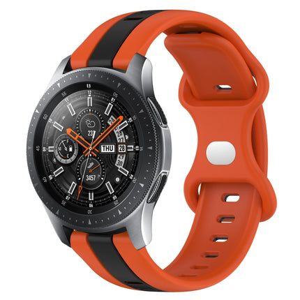 22mm Butterfly Buckle Two-Color Silicone Watch Band, For Samsung Galaxy Watch3 45mm, For Samsung Galaxy Watch 46mm
