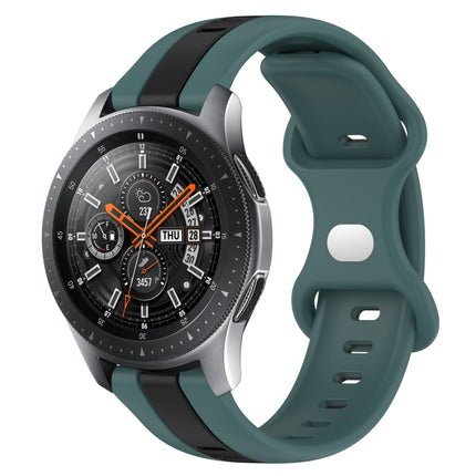 22mm Butterfly Buckle Two-Color Silicone Watch Band, For Samsung Galaxy Watch3 45mm, For Samsung Galaxy Watch 46mm