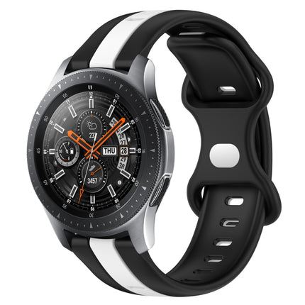 22mm Butterfly Buckle Two-Color Silicone Watch Band, For Samsung Galaxy Watch3 45mm, For Samsung Galaxy Watch 46mm