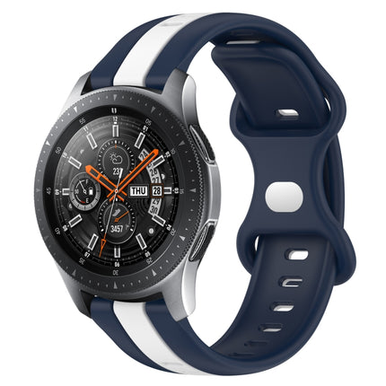 22mm Butterfly Buckle Two-Color Silicone Watch Band, For Samsung Galaxy Watch3 45mm, For Samsung Galaxy Watch 46mm
