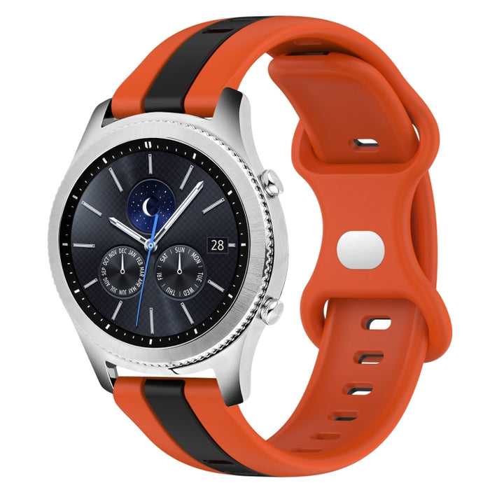 22mm Butterfly Buckle Two-Color Silicone Watch Band, For Samsung Gear S3 Classic, For Samsung Gear S3 Frontier