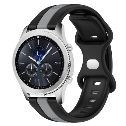 22mm Butterfly Buckle Two-Color Silicone Watch Band, For Samsung Gear S3 Classic, For Samsung Gear S3 Frontier
